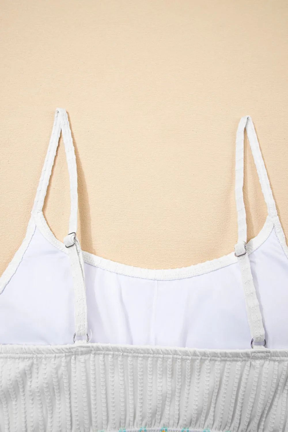 Textured Contrast Banding High Waist Bikini Set