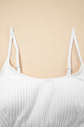 Textured Contrast Banding High Waist Bikini Set