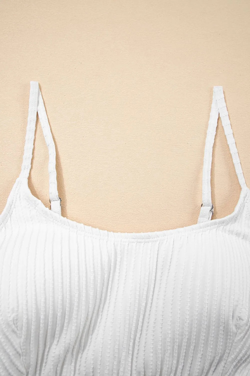 Textured Contrast Banding High Waist Bikini Set