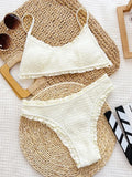 Textured Frill Bikini Set
