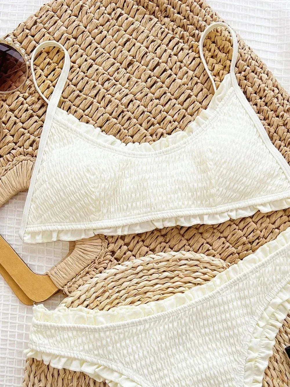 Textured Frill Bikini Set
