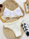 Textured Frill Bikini Set