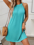 Textured Mini Dress Turquoise Green / S