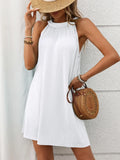 Textured Mini Dress White / S