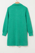 Textured Quarter-Zip Long-Sleeve Mini Dress - product view 4