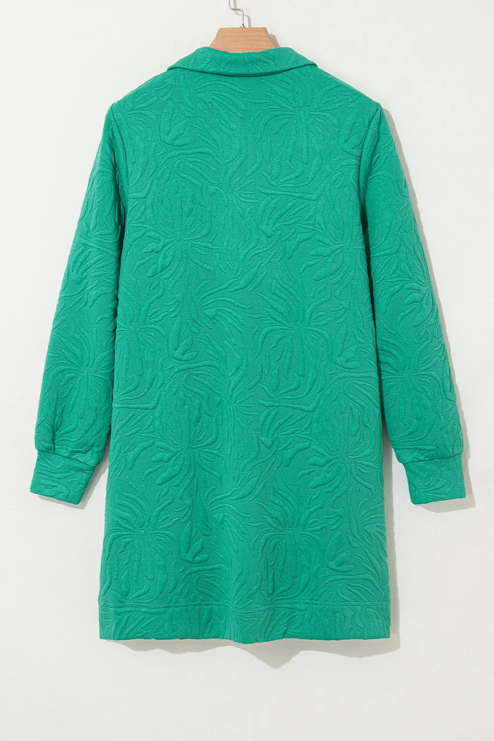 Textured Quarter-Zip Long-Sleeve Mini Dress - product view 4