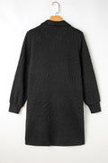 Textured Quarter-Zip Long-Sleeve Mini Dress - product view 8