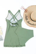 Tie Back Sleeveless Swim Dress Set