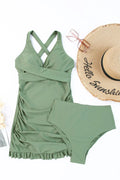 Tie Back Sleeveless Swim Dress Set