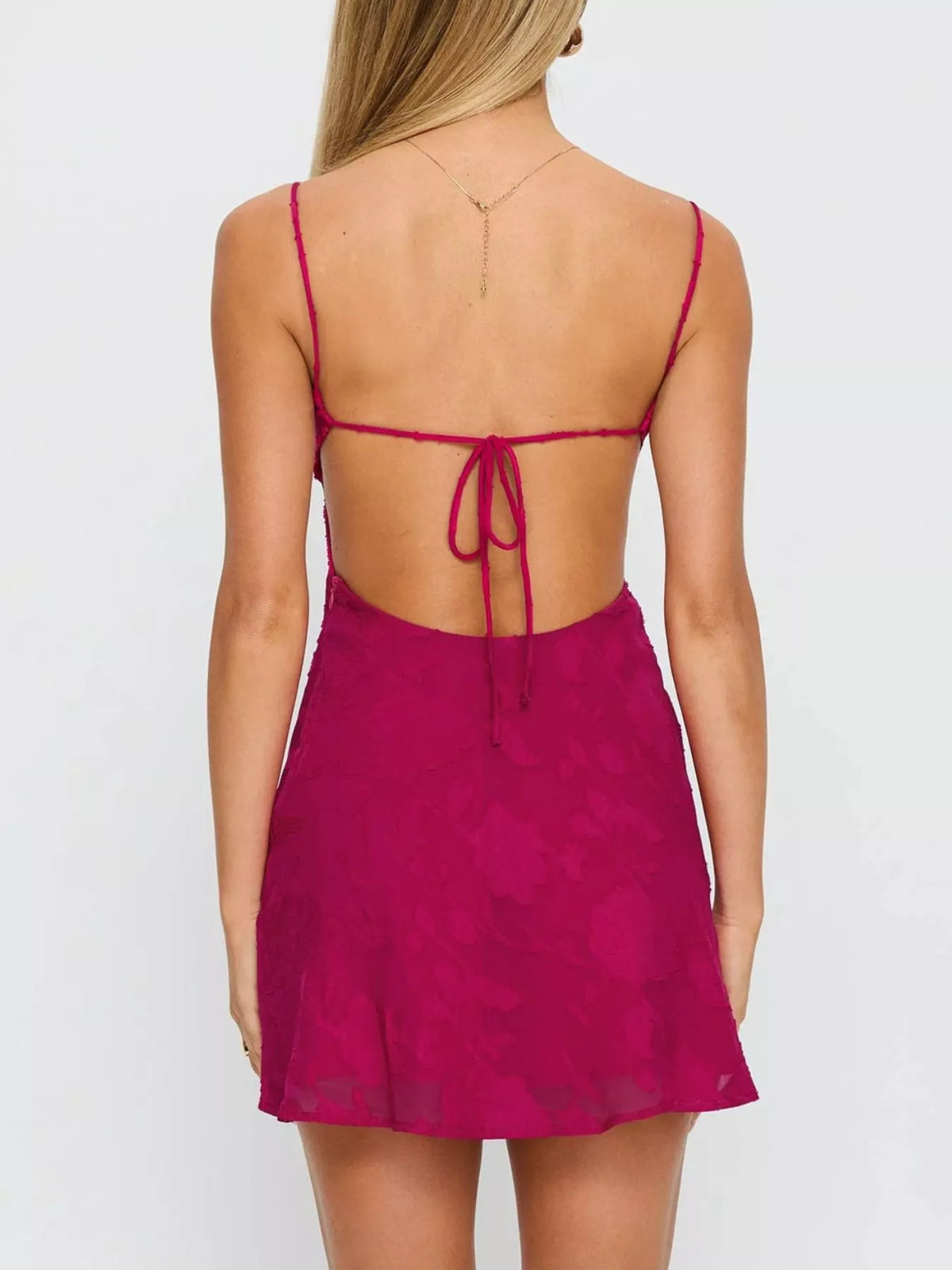 Tie-Back Spaghetti Strap Mini Dress