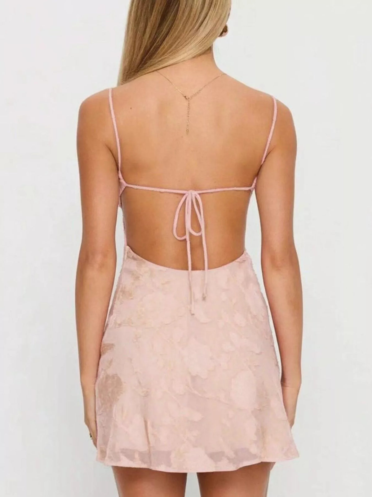 Tie-Back Spaghetti Strap Mini Dress