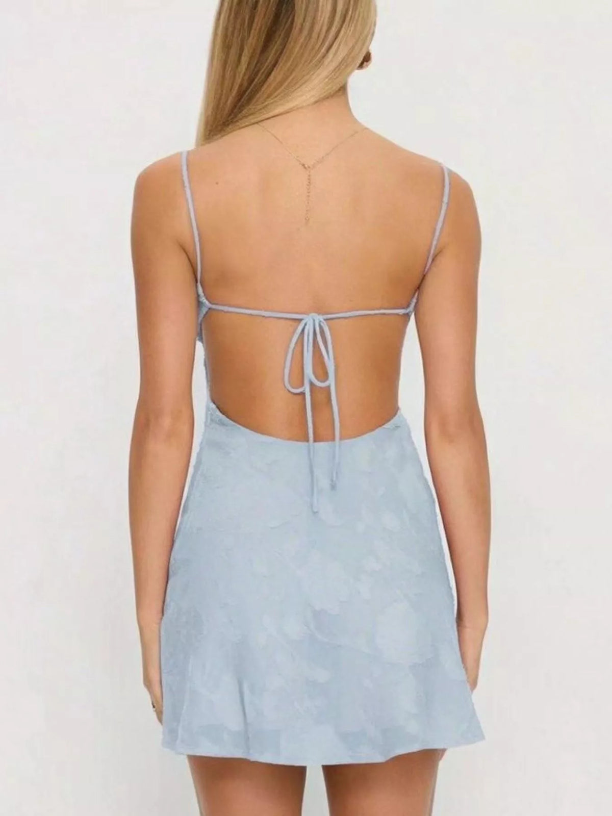 Tie-Back Spaghetti Strap Mini Dress
