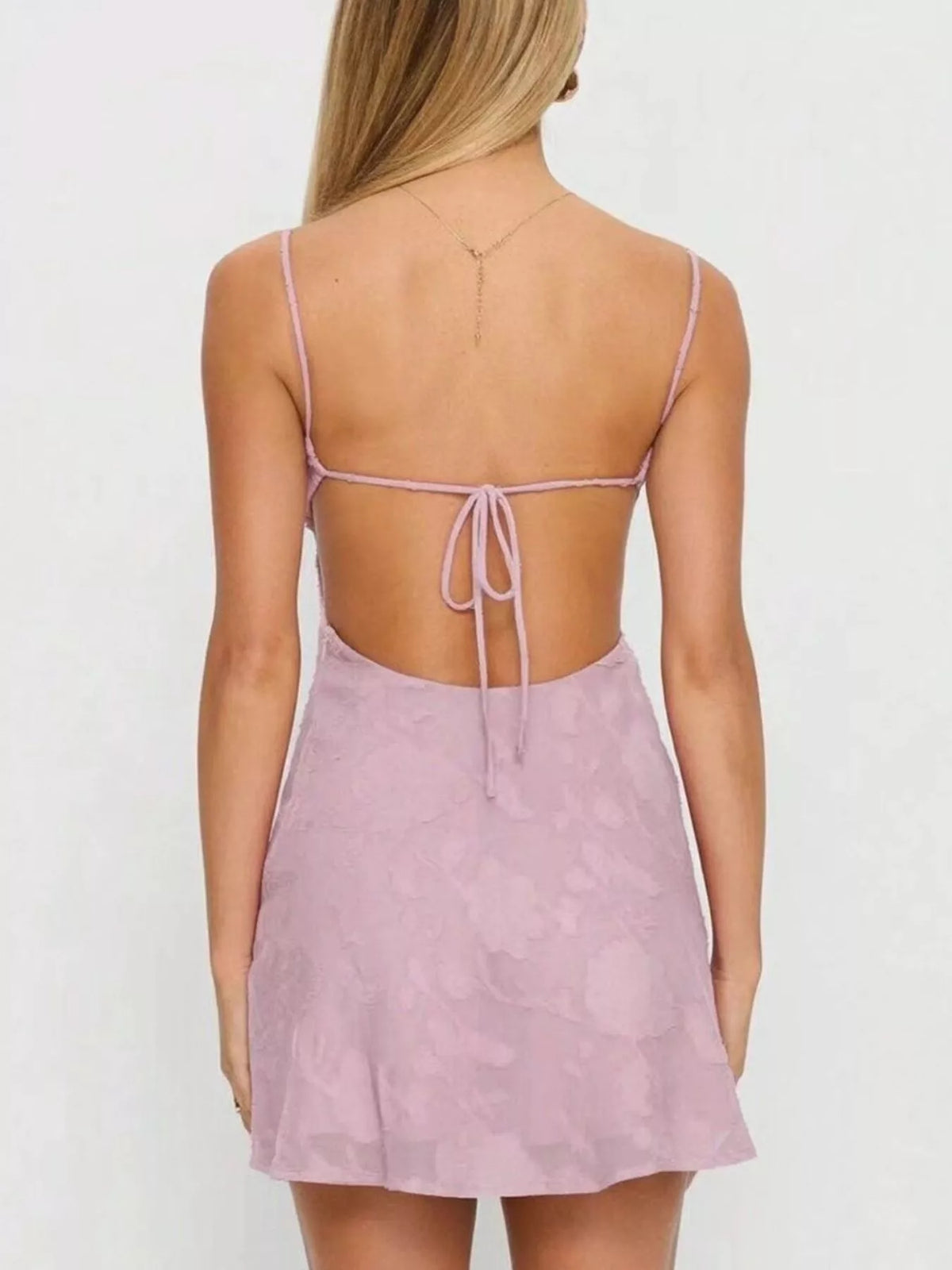 Tie-Back Spaghetti Strap Mini Dress