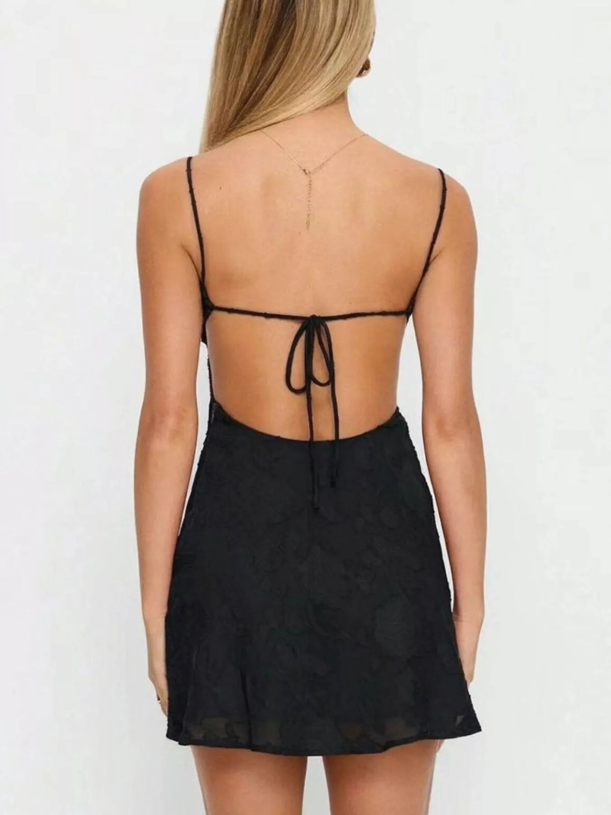 Tie-Back Spaghetti Strap Mini Dress