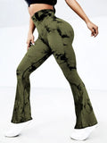 Tie-Dye Workout Leggings Army Green / S