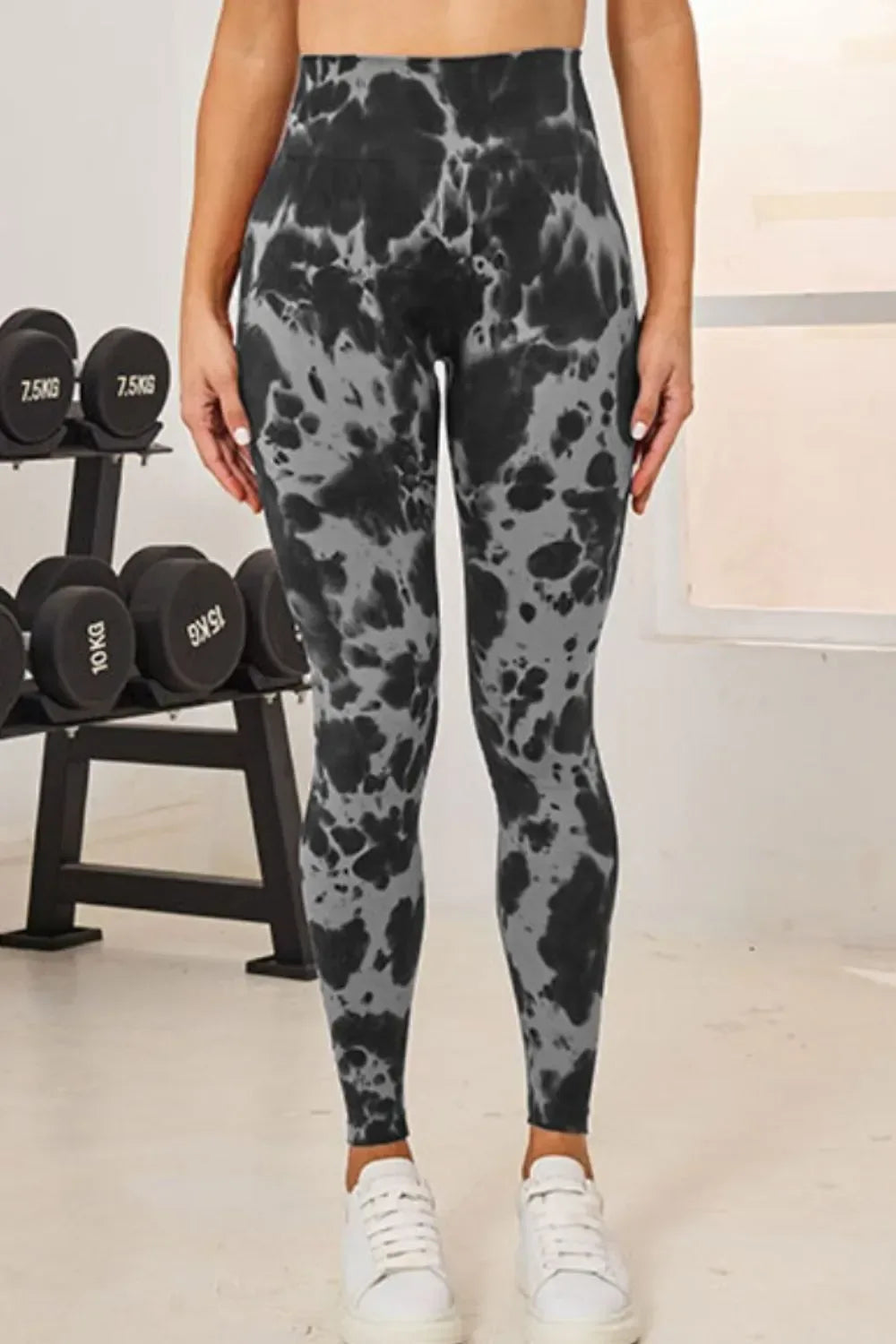 Tie Dye Workout Leggings Black / S