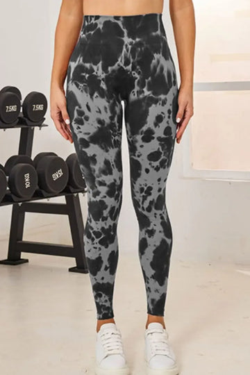Tie Dye Workout Leggings Black / S