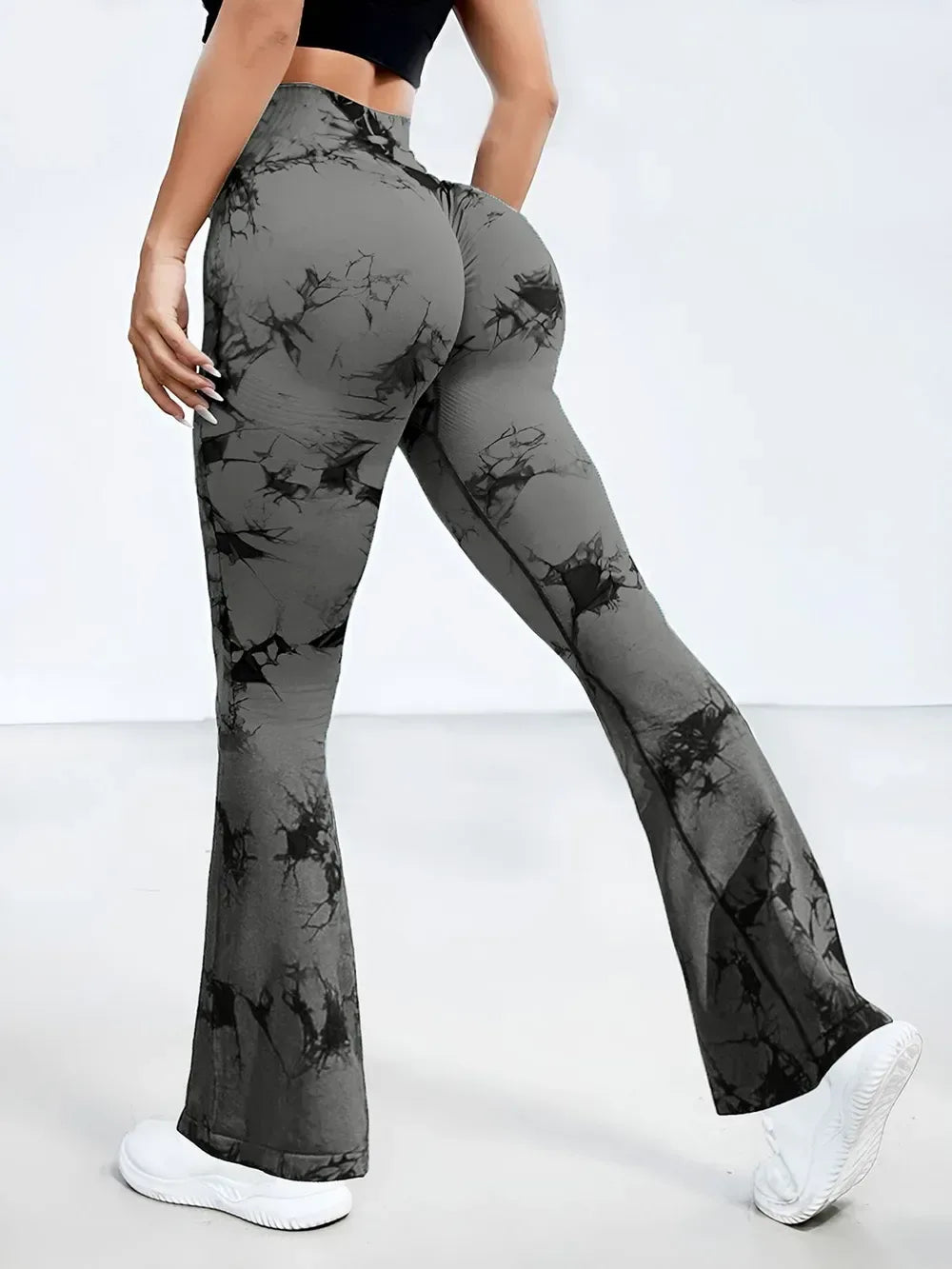 Tie-Dye Workout Leggings Dark Gray / S