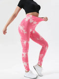 Tie-Dye Workout Leggings Deep-Pink / S