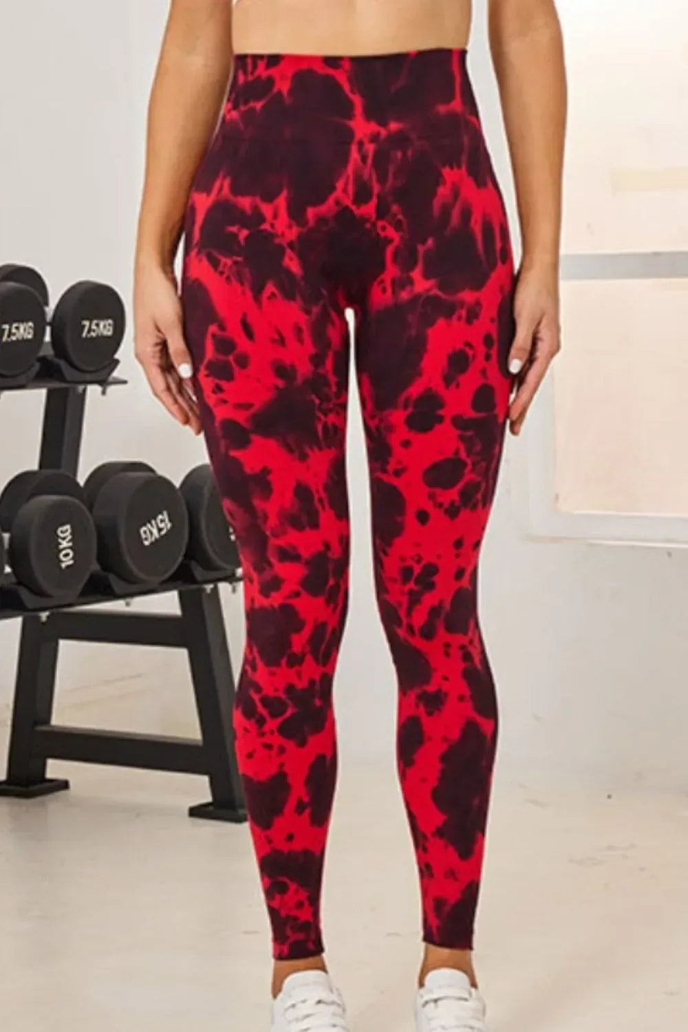 Tie Dye Workout Leggings Deep Red / S