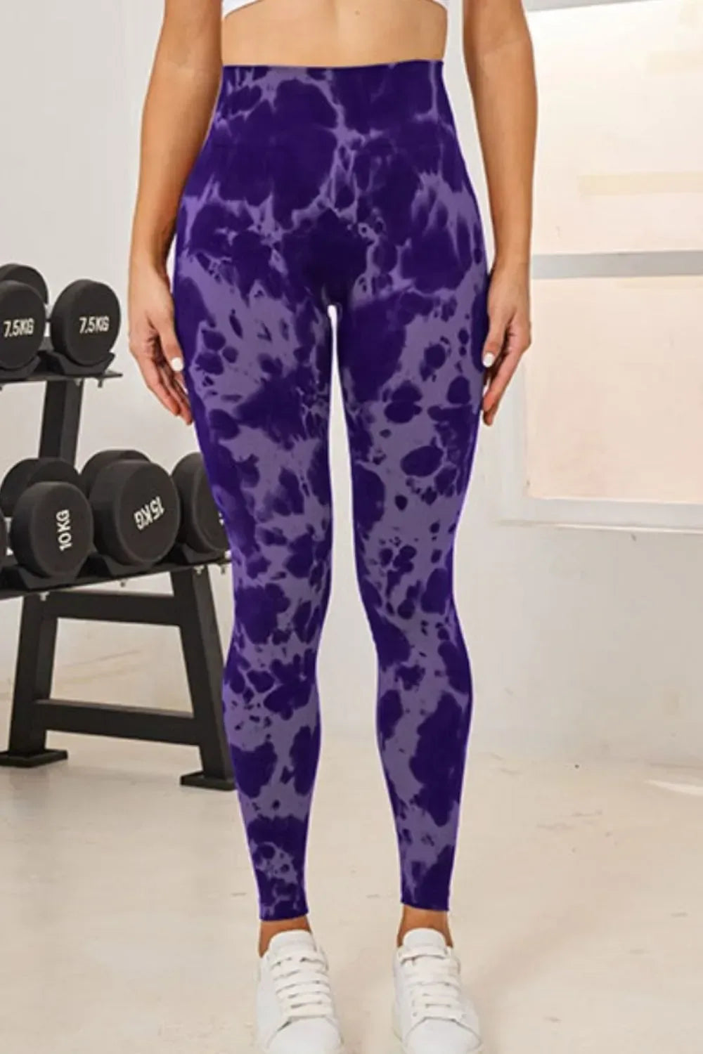 Tie Dye Workout Leggings Purple / S