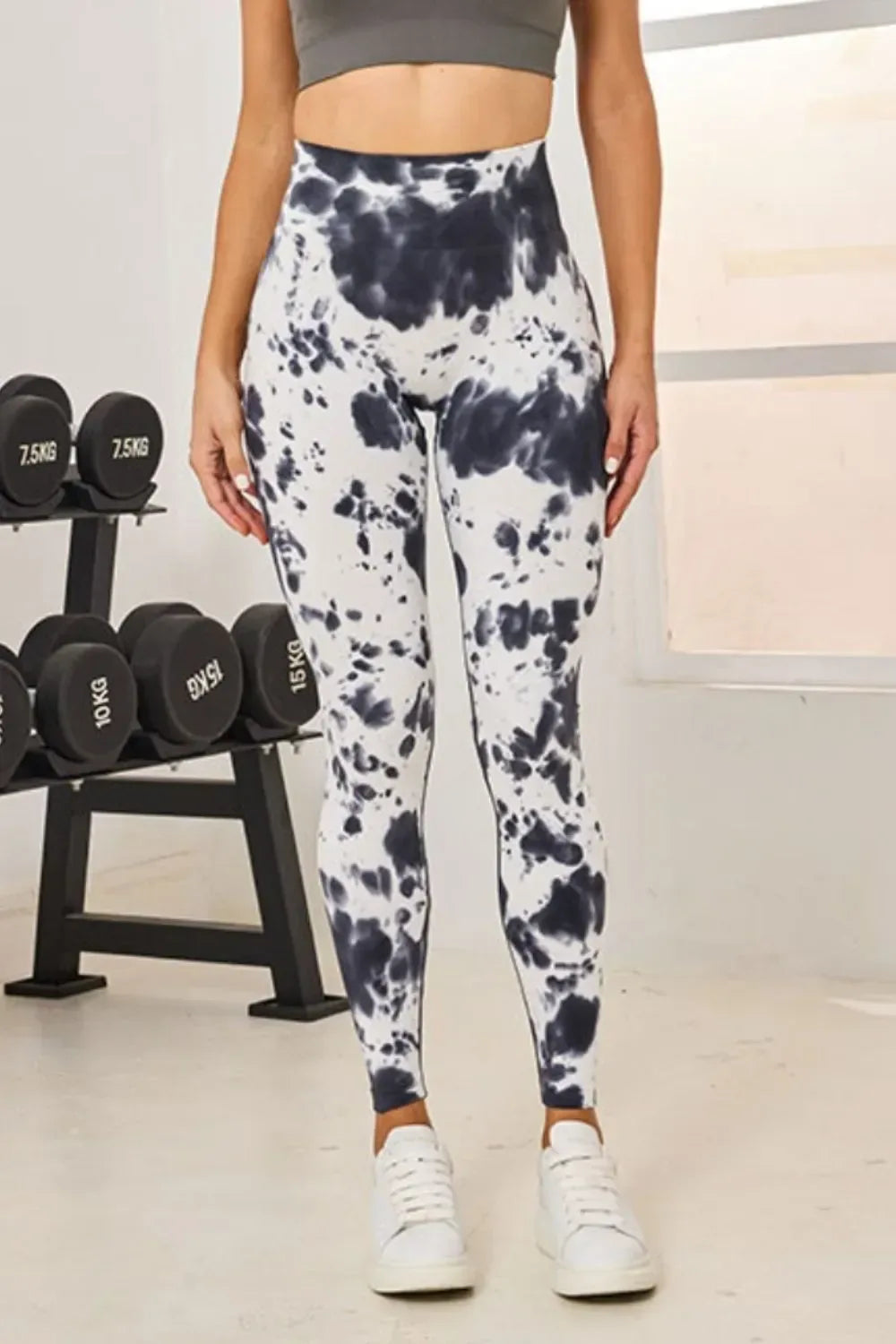 Tie Dye Workout Leggings White / S