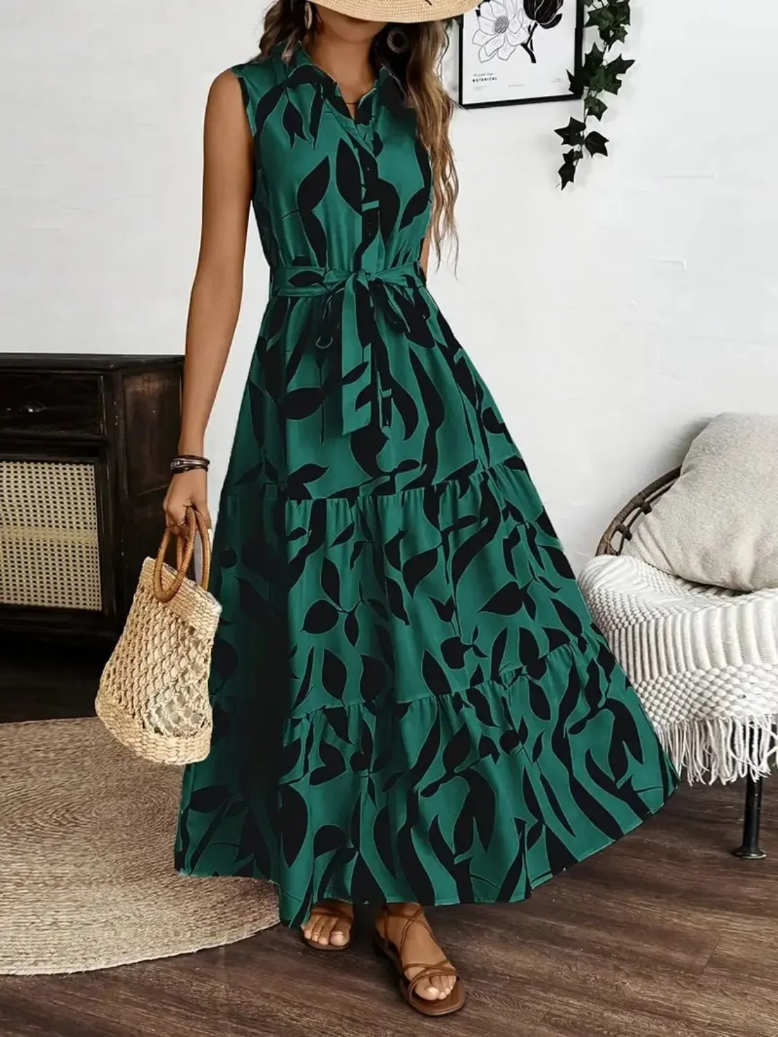 Tie Waist Maxi Dress