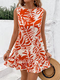 Tie-Waist Ruffle Hem Mini Dress