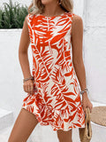 Tie-Waist Ruffle Hem Mini Dress