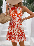 Tie-Waist Ruffle Hem Mini Dress