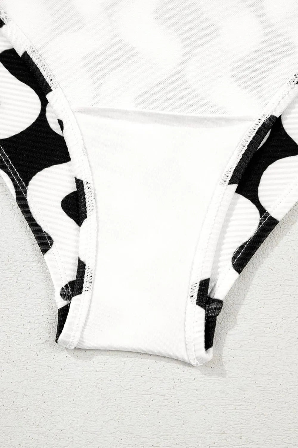 Tied Front Contrast Striped One-Piece Swimsuit