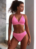 Halter Neck Tie Bikini Set