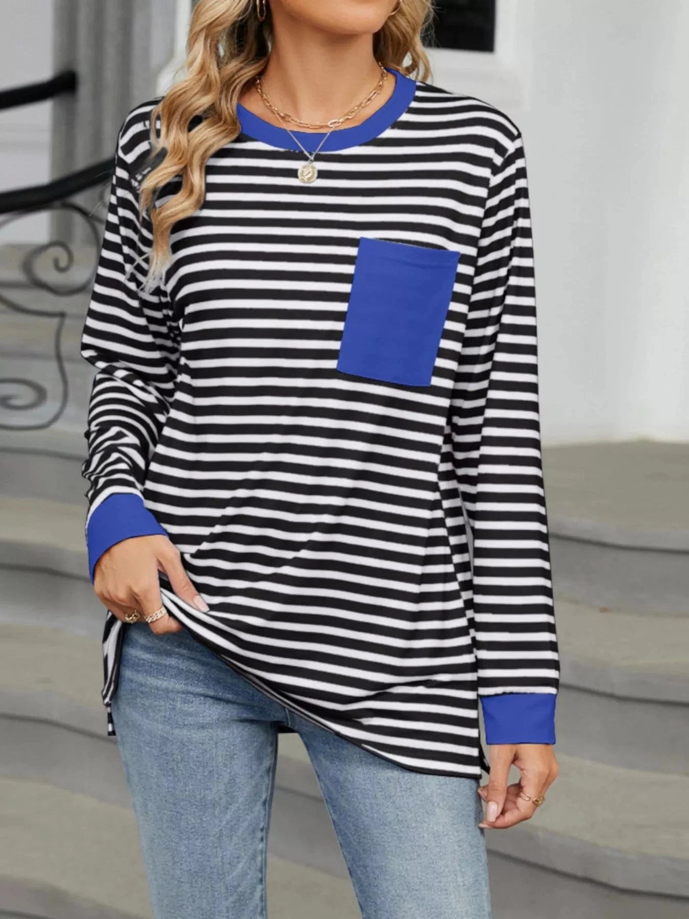 Striped Long Sleeve T-Shirt Tops and sweaters and T-Shirts