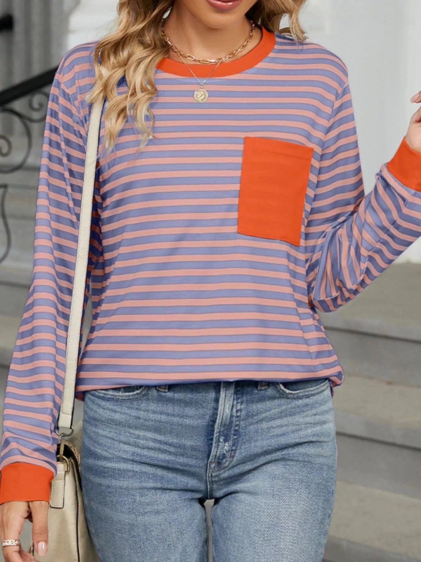 Striped Long Sleeve T-Shirt Tops and sweaters and T-Shirts
