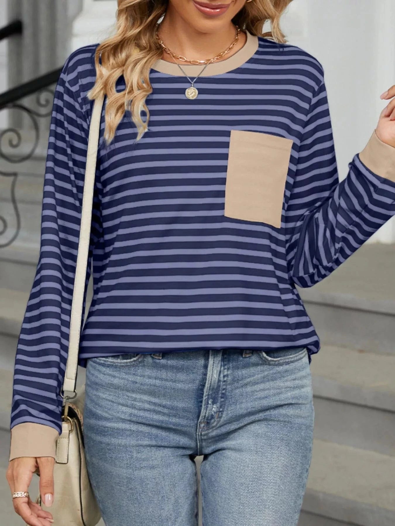 Striped Long Sleeve T-Shirt Tops and sweaters and T-Shirts
