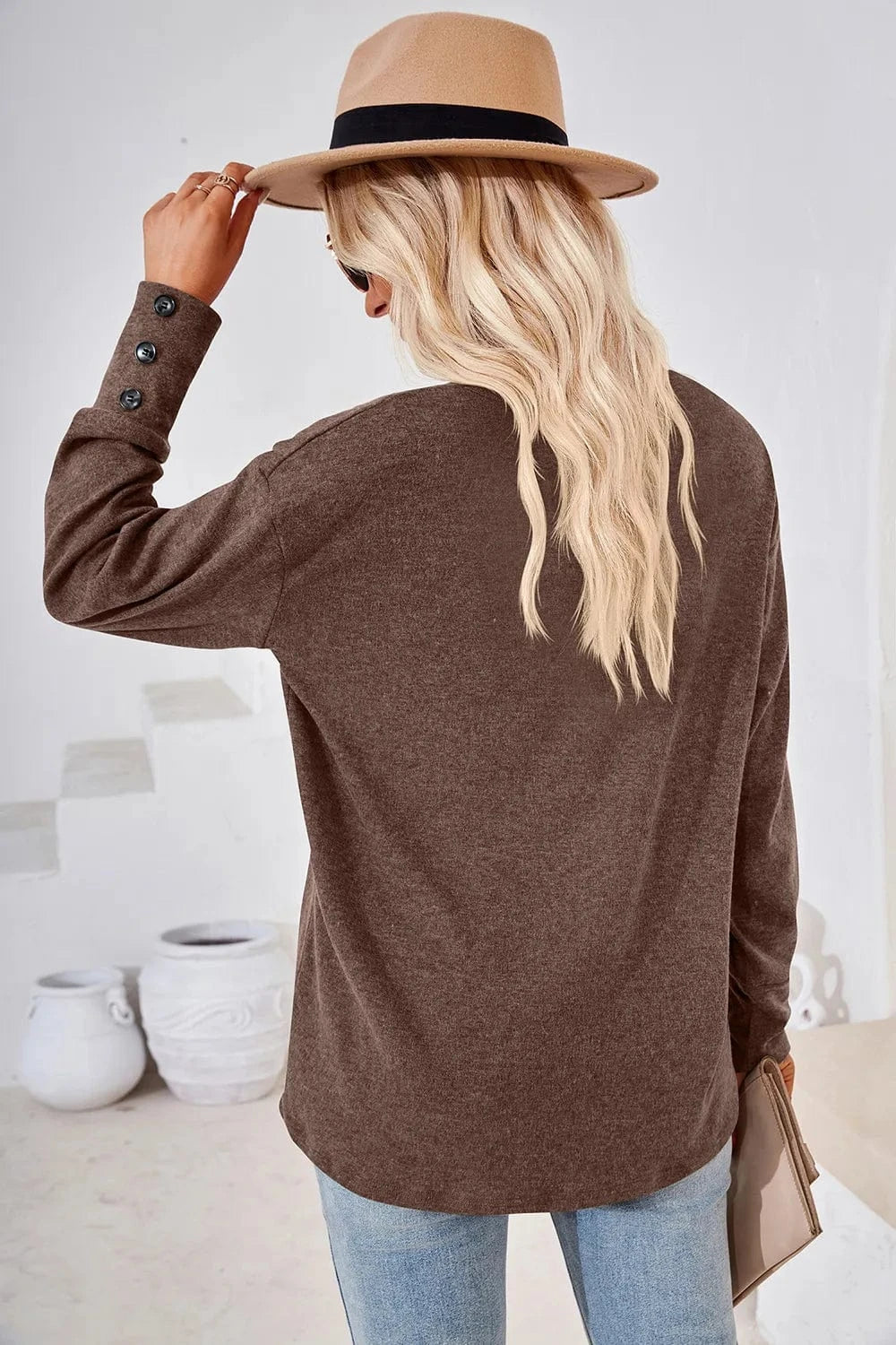 V-Neck Dropped Shoulder T-Shirt tops