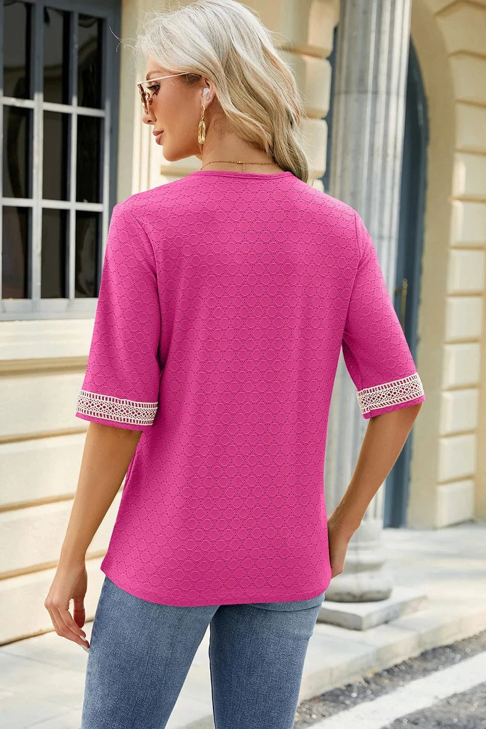 V-Neck Half Sleeve T-Shirt tops