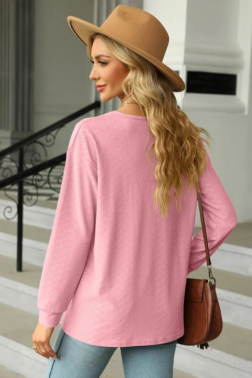 V-Neck Long Sleeve T-Shirt tops
