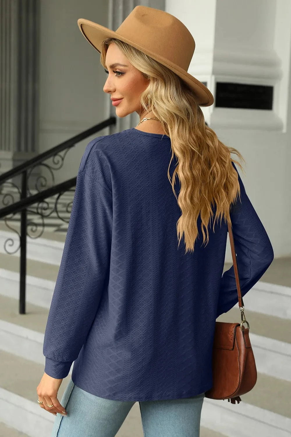 V-Neck Long Sleeve T-Shirt tops