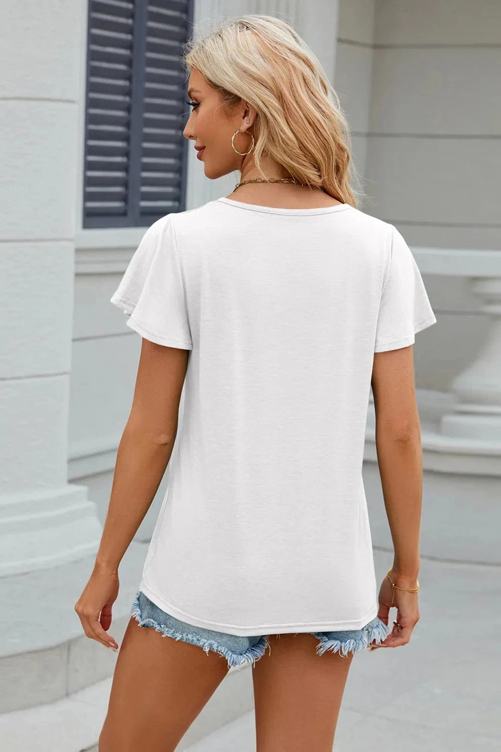 V-Neck Short Sleeve T-Shirt tops
