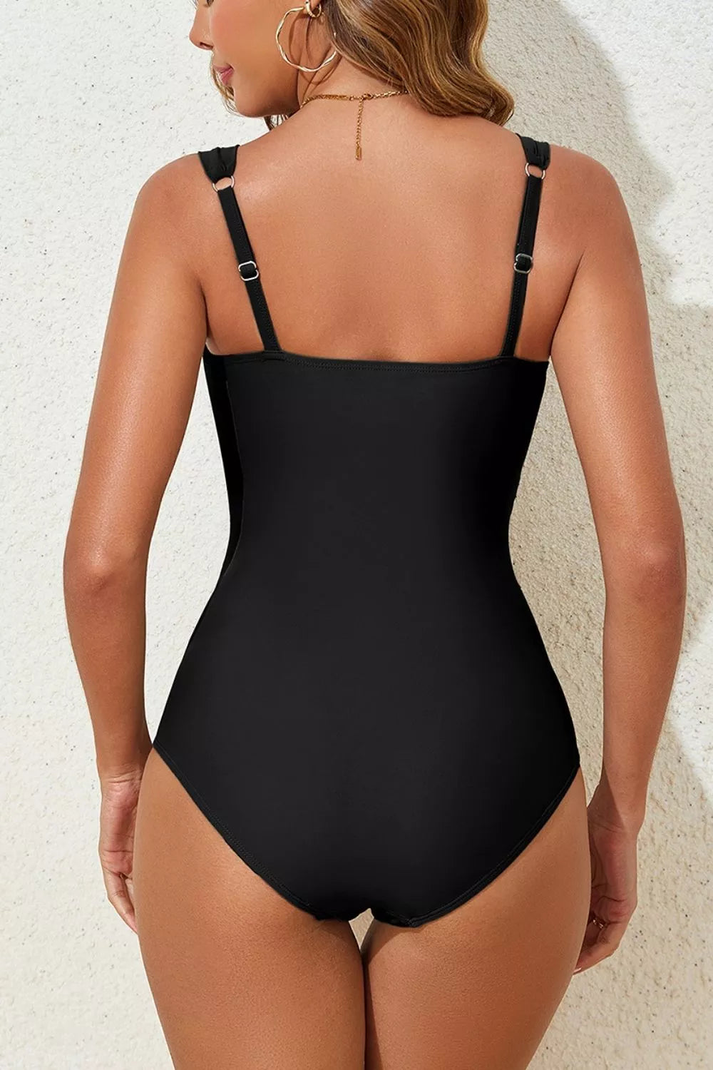 Square Neck Ruched Tummy Control One-Piece Swimsuit