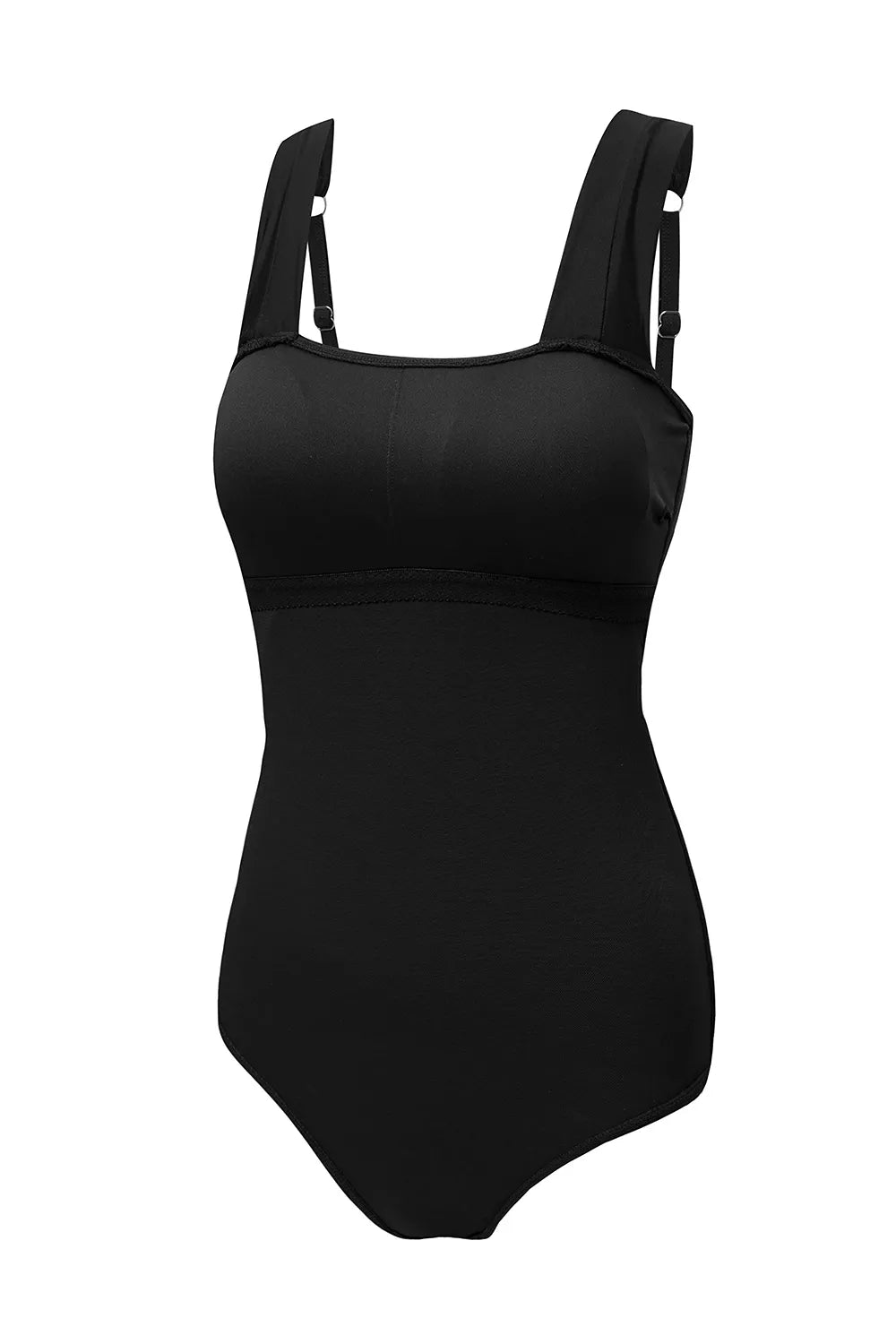 Square Neck Ruched Tummy Control One-Piece Swimsuit