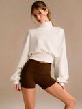 Turtleneck Drop-Shoulder Sweatshirt