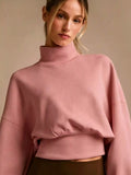 Turtleneck Drop-Shoulder Sweatshirt