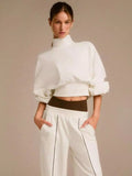 Turtleneck Drop-Shoulder Sweatshirt