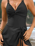 Twist Front Crisscross One Piece Swimsuit