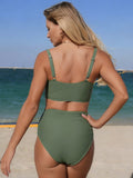 Twist Front High Waisted Swim Set