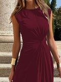 Twisted Round Neck Sleeveless Maxi Dress