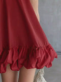 V-Neck Bubble Hem Mini Dress Plus Size