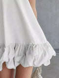 V-Neck Bubble Hem Mini Dress Plus Size